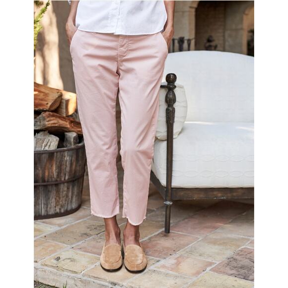 Frank & Eileen Wicklow Italian Chino Straight Pant Mid Rise Vintage Rose Size 12 - Picture 1 of 9